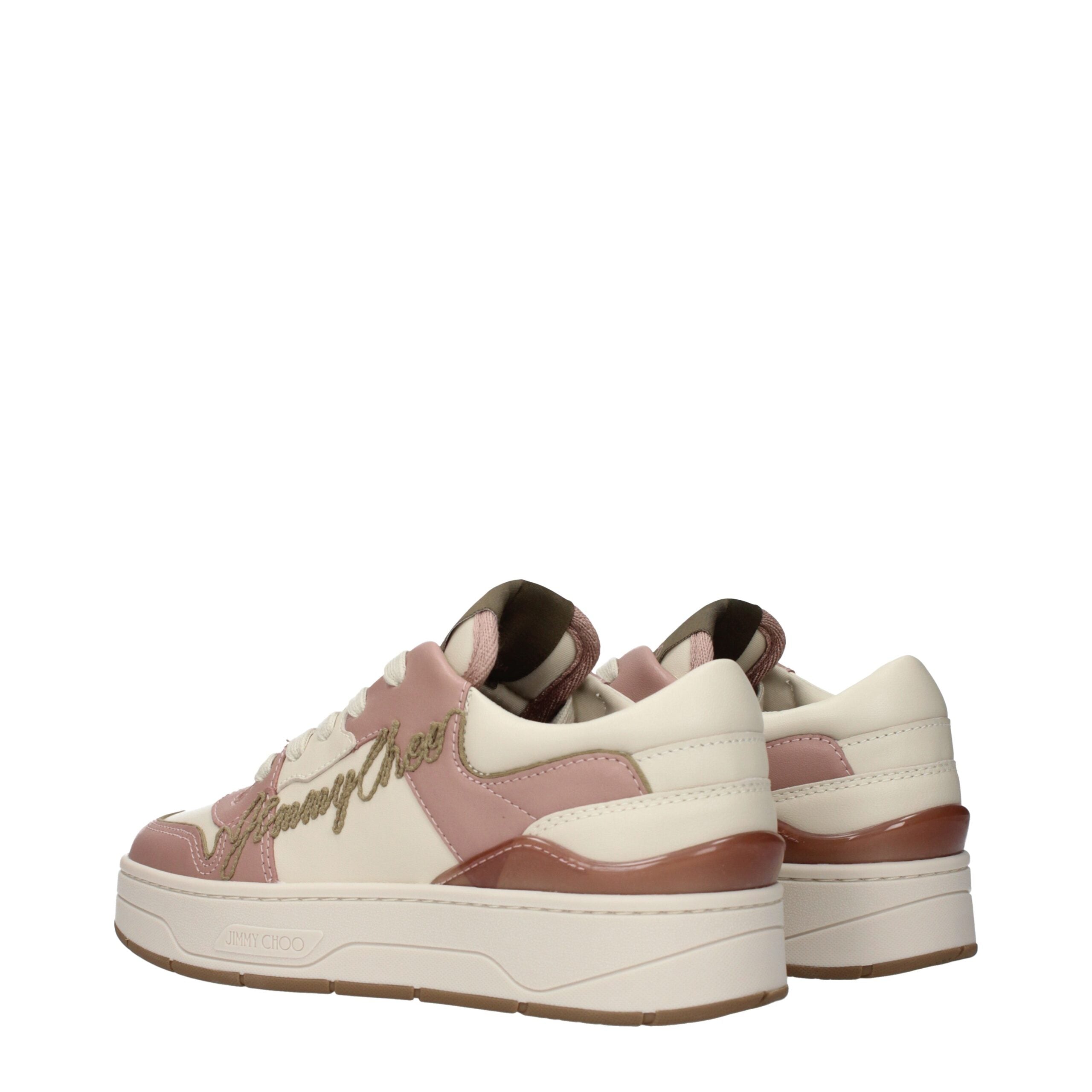 Jimmy Choo Pinke Leder Low-Top-Sneaker