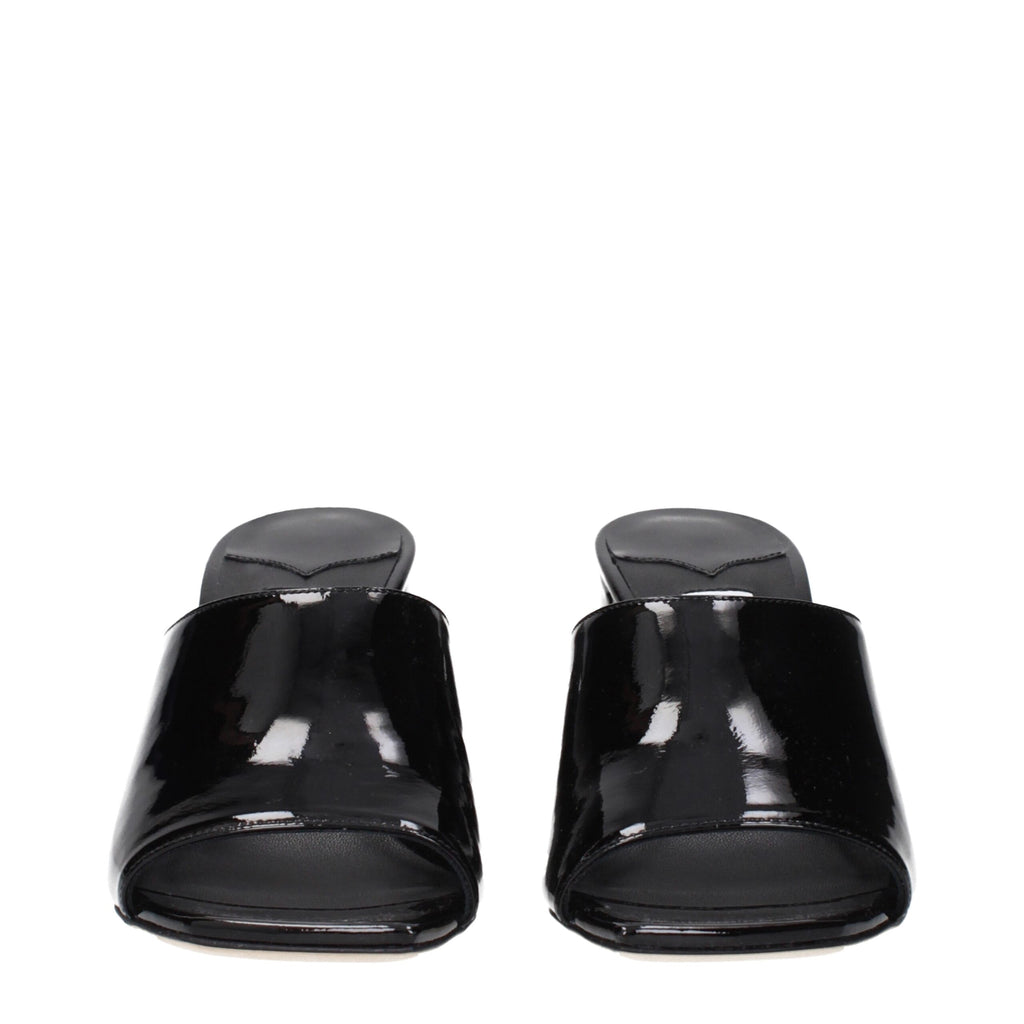 Jimmy Choo Schwarze Leder Plateau-Sandalen