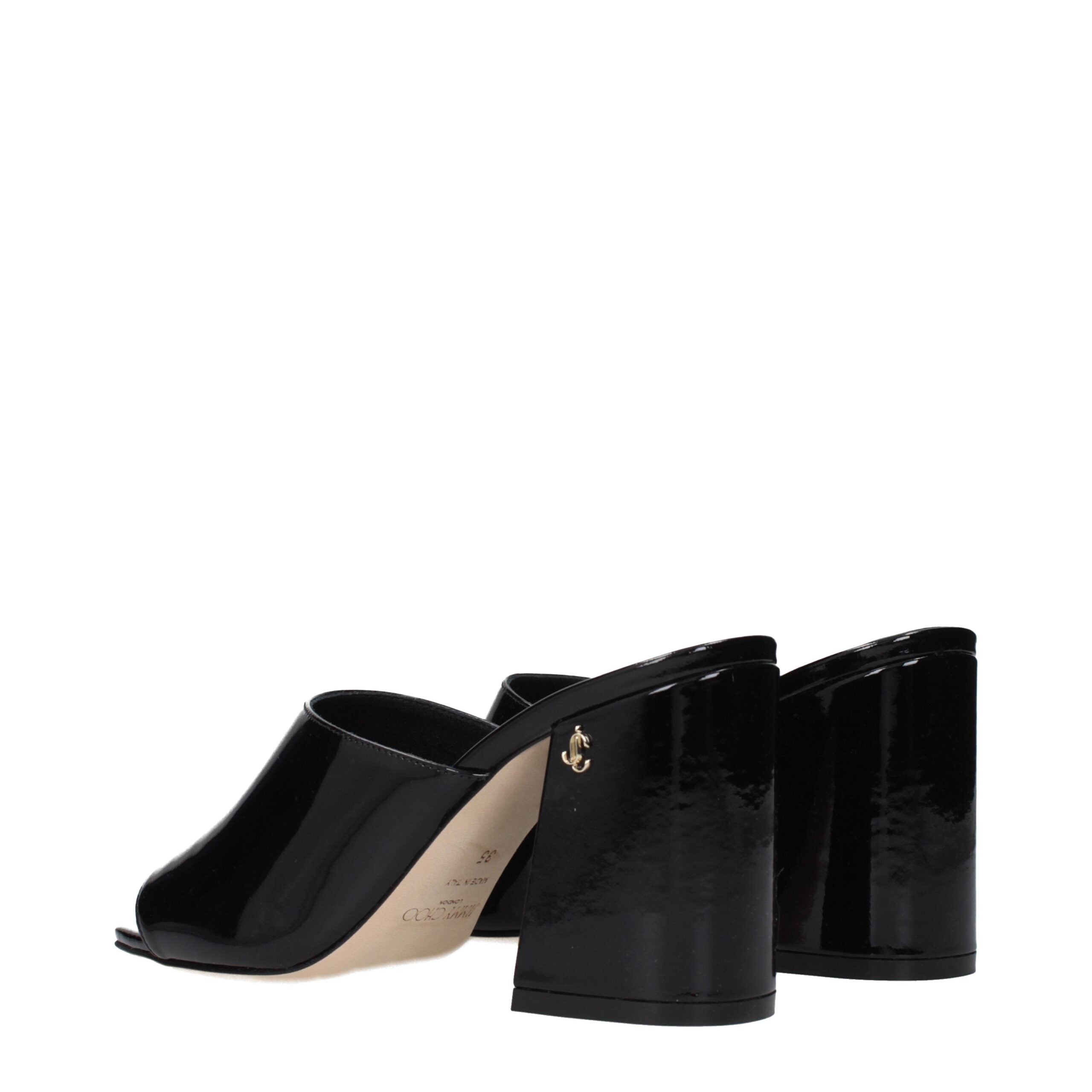Jimmy Choo Schwarze Leder Plateau-Sandalen