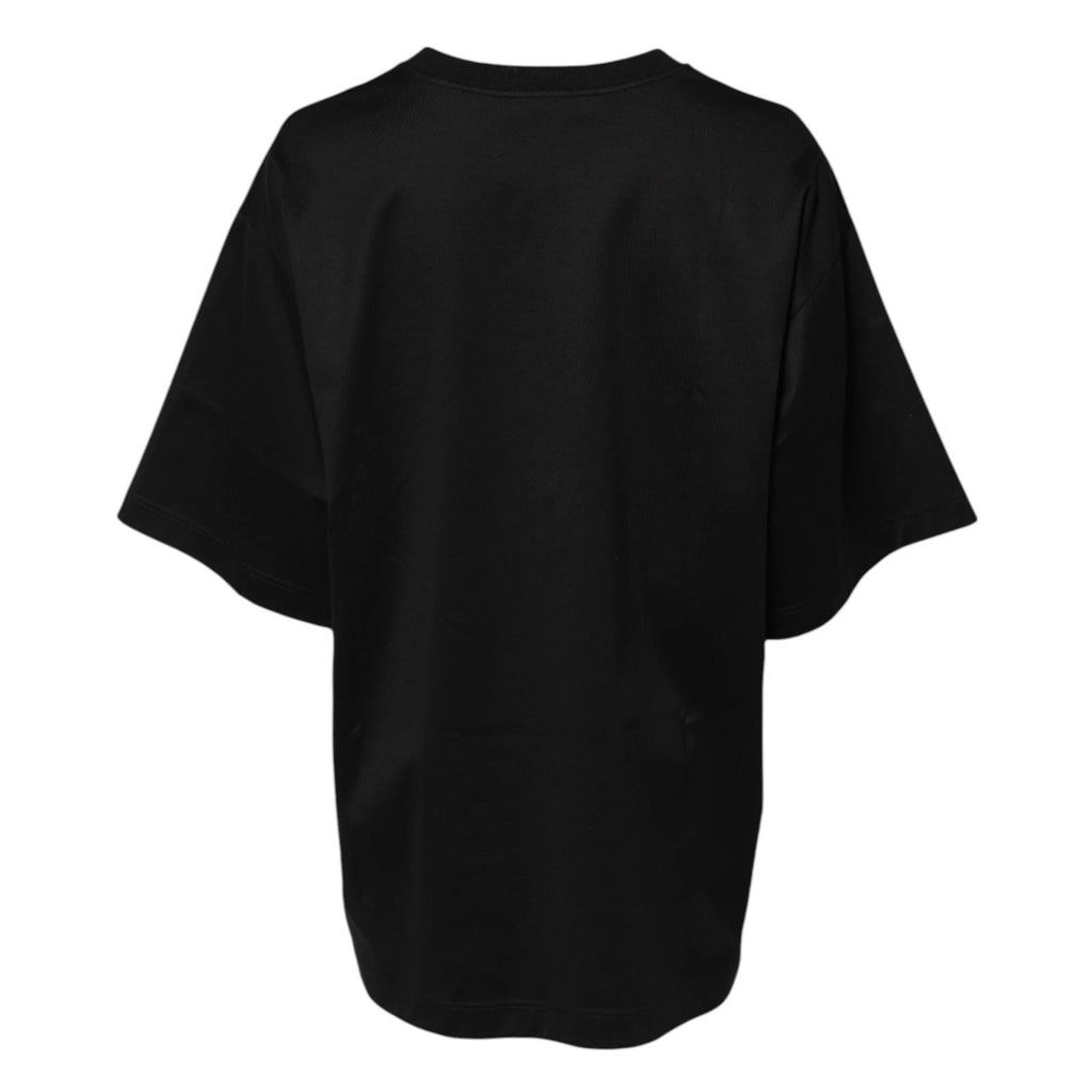 Dolce & Gabbana Schwarzes T-Shirt mit DG-Logo-Stickerei