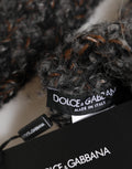 Dolce & Gabbana Graue Fingerlose Herrenhandschuhe aus reiner Schurwolle