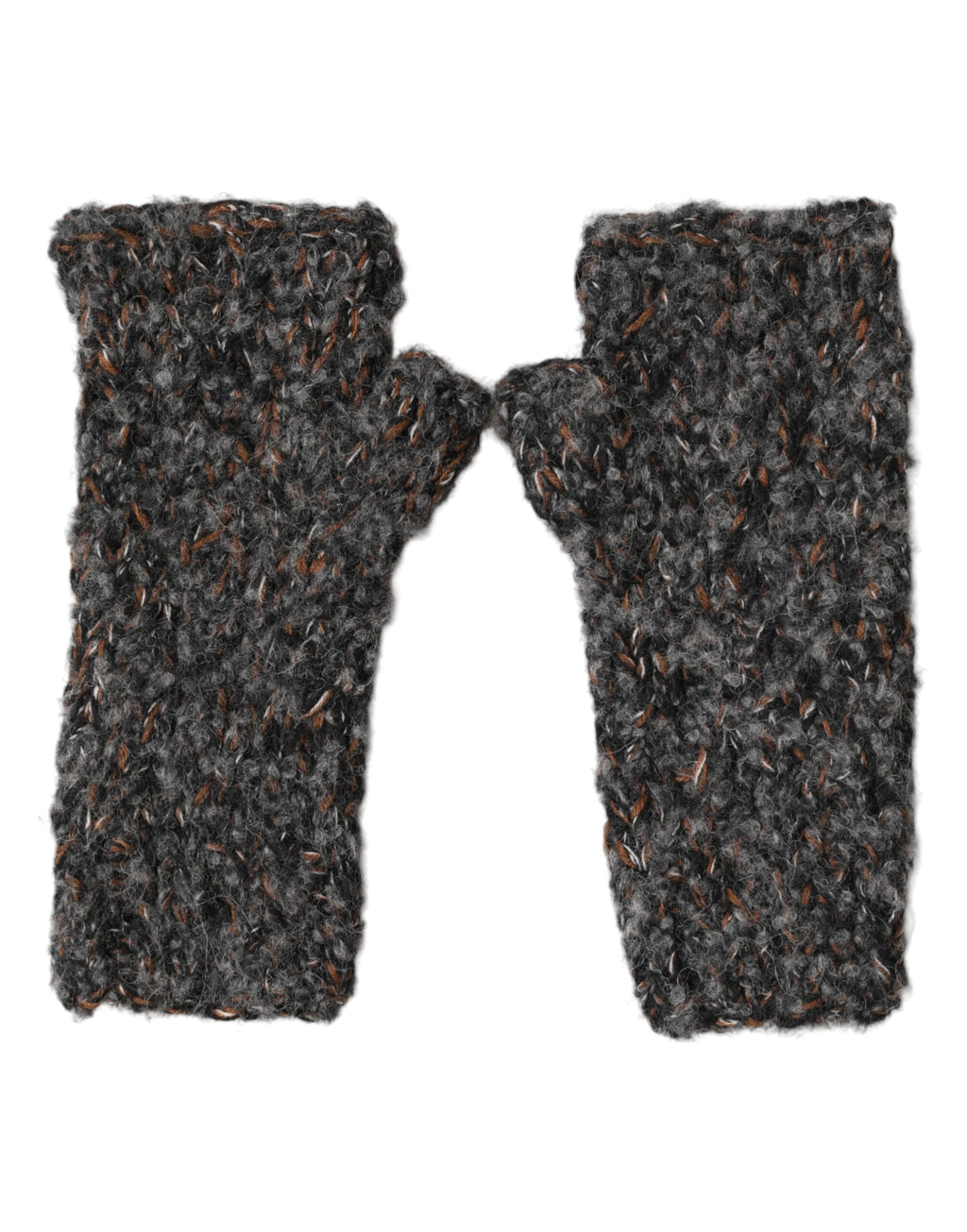 Dolce & Gabbana Men's Grey Fingerless Knitted Wool Gloves