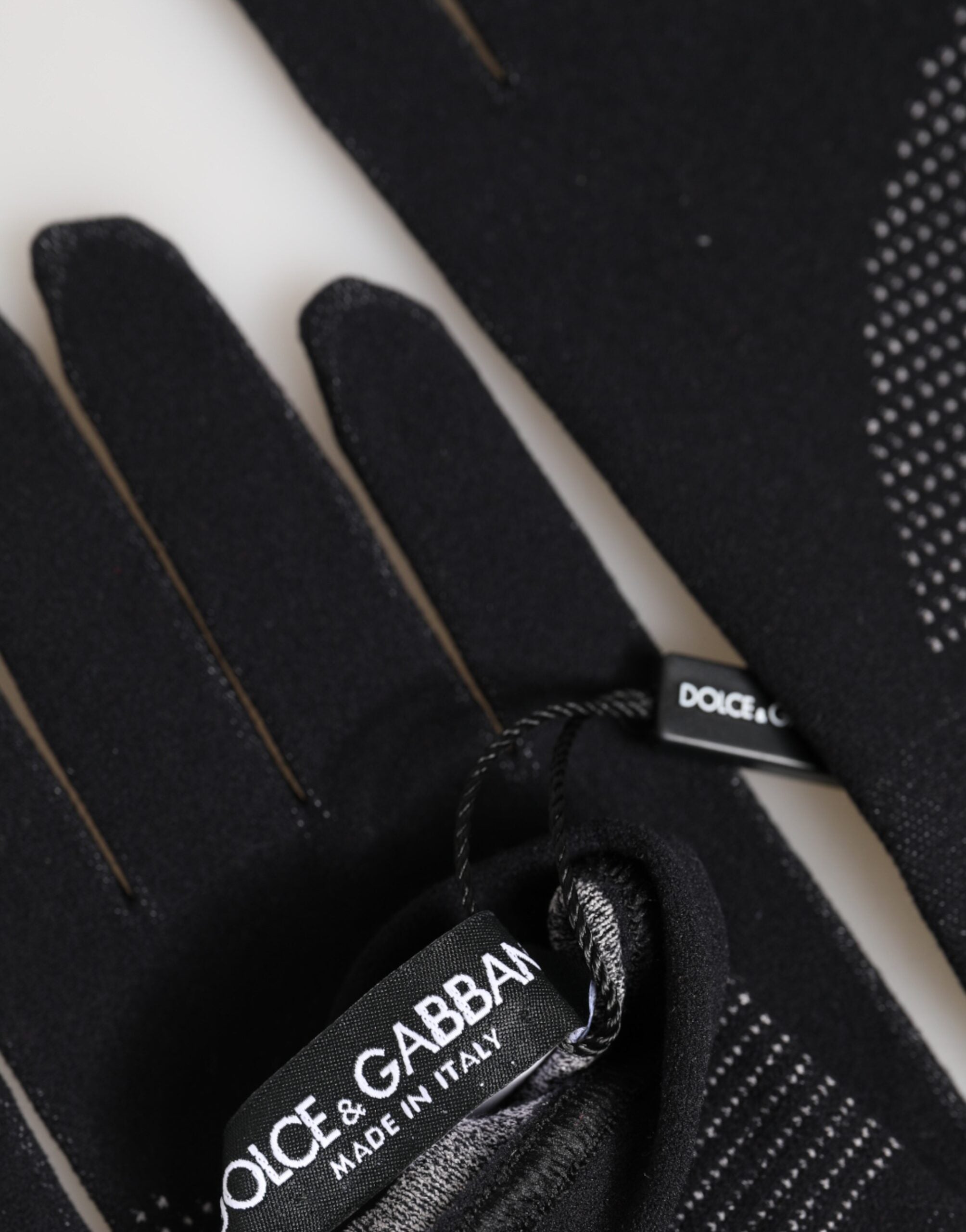 Dolce & Gabbana Men's Black DG Logo Cotton Gloves