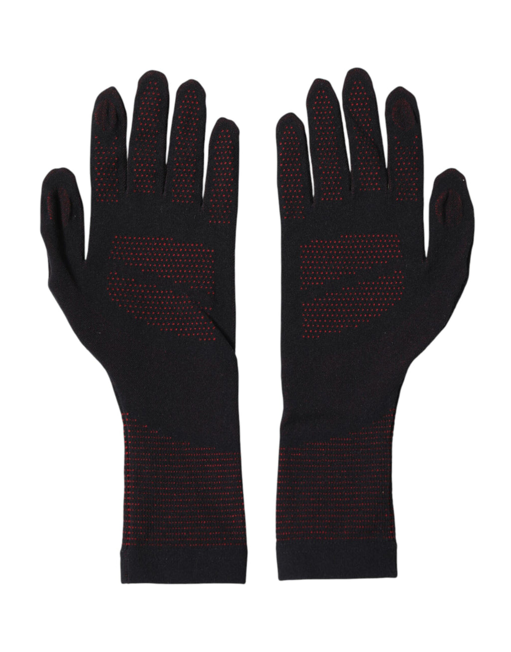 Dolce & Gabbana Schwarze Herren-Handschuhe mit DG-Logo aus Baumwolle