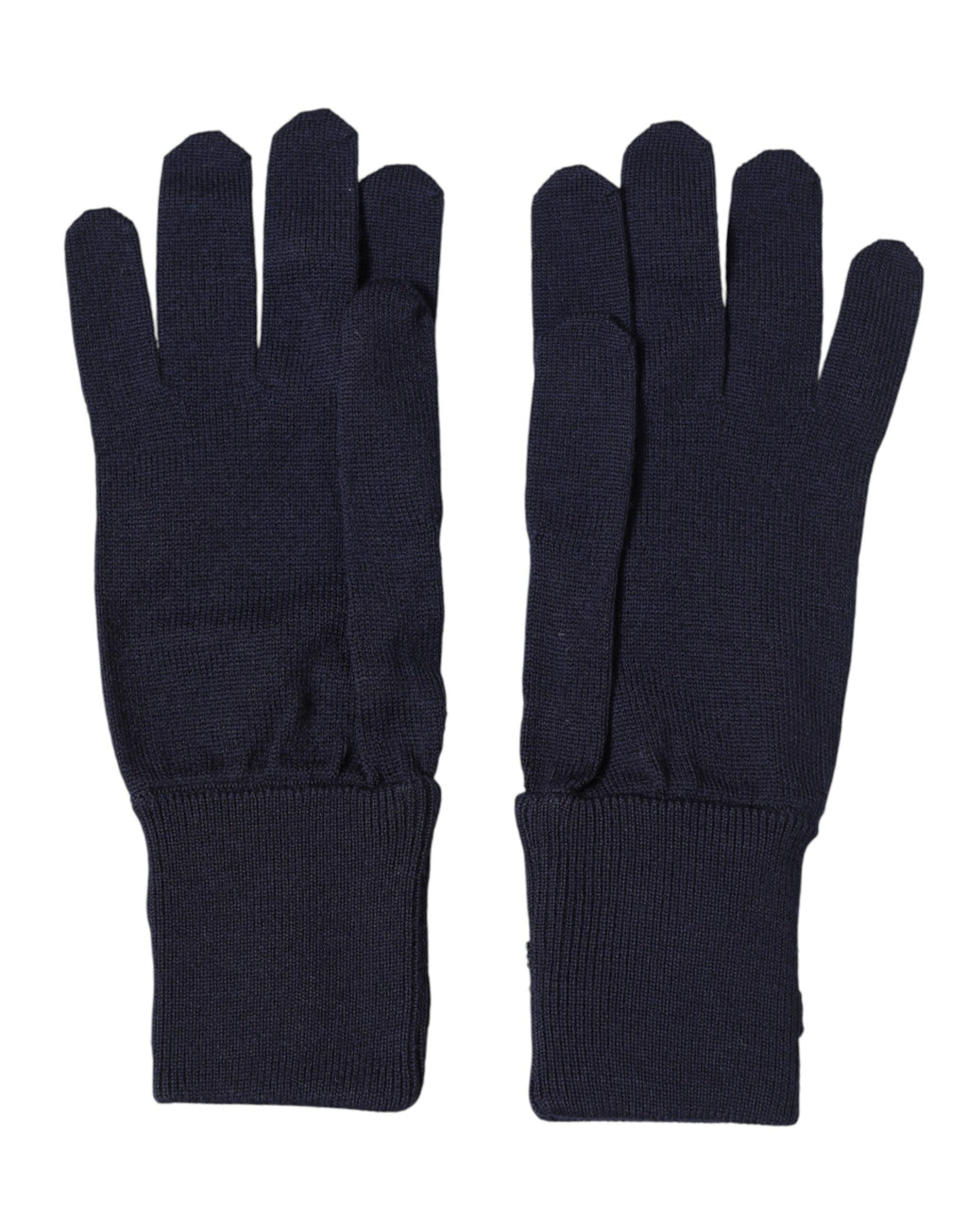 Dolce & Gabbana Blue Wool Knitted Gloves #DGLovesLondon with Embroidery