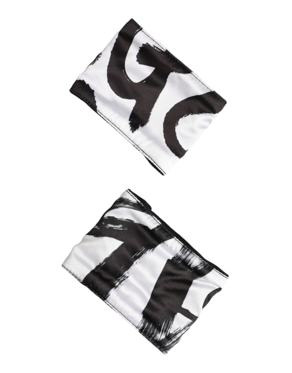 Dolce & Gabbana Black and White DG Logo Silk Wristband, 1 Pair