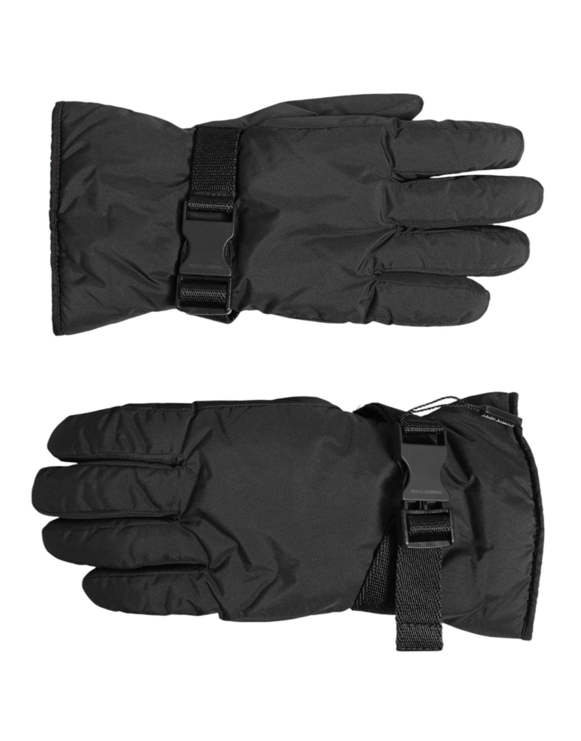 Dolce & Gabbana Black Windproof Ski Gloves, Winter, Warm, Non-Slip
