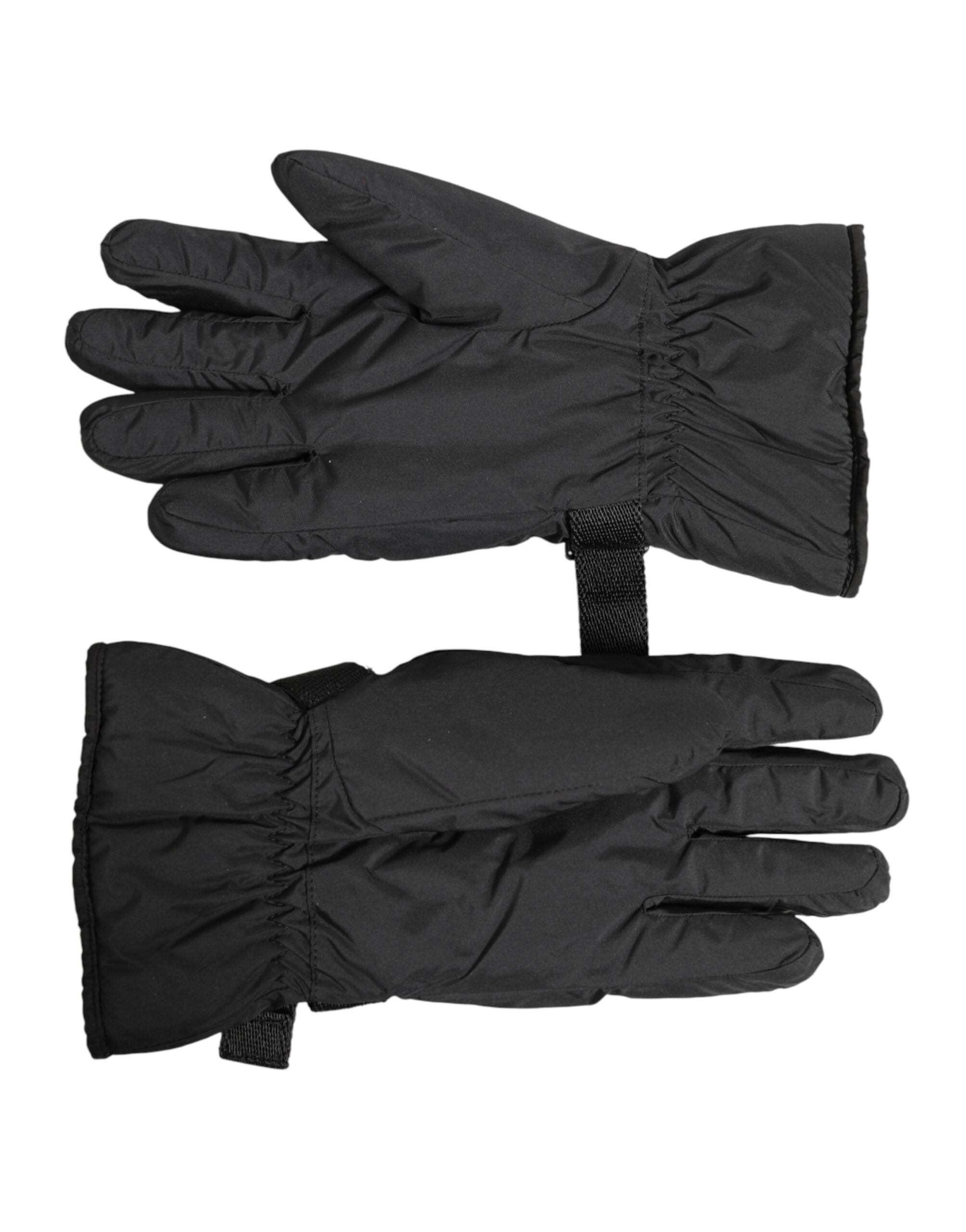 Dolce & Gabbana Black Windproof Ski Gloves, Winter, Warm, Non-Slip
