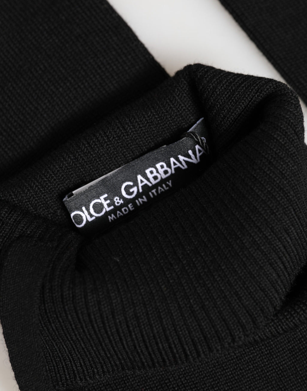 Dolce & Gabbana Schwarze Fingerhandschuhe aus reiner Wolle für Herren