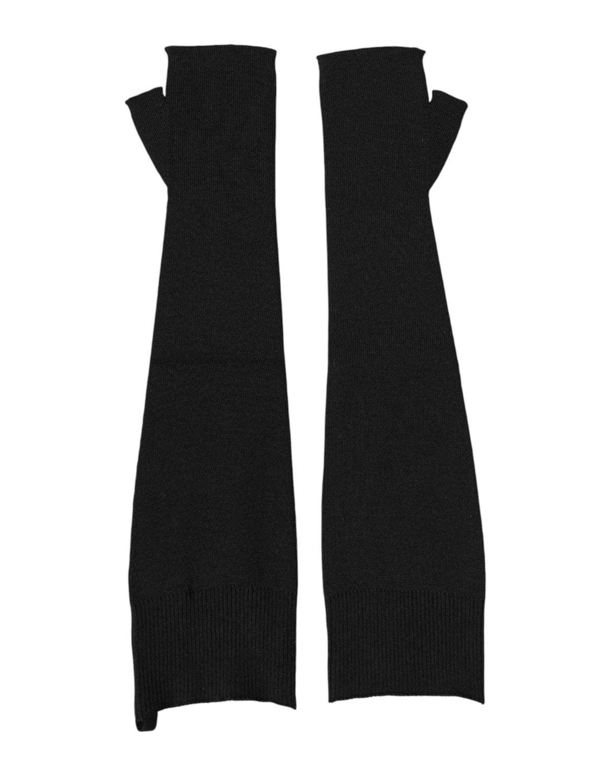 Dolce & Gabbana Schwarze Fingerhandschuhe aus reiner Wolle für Herren