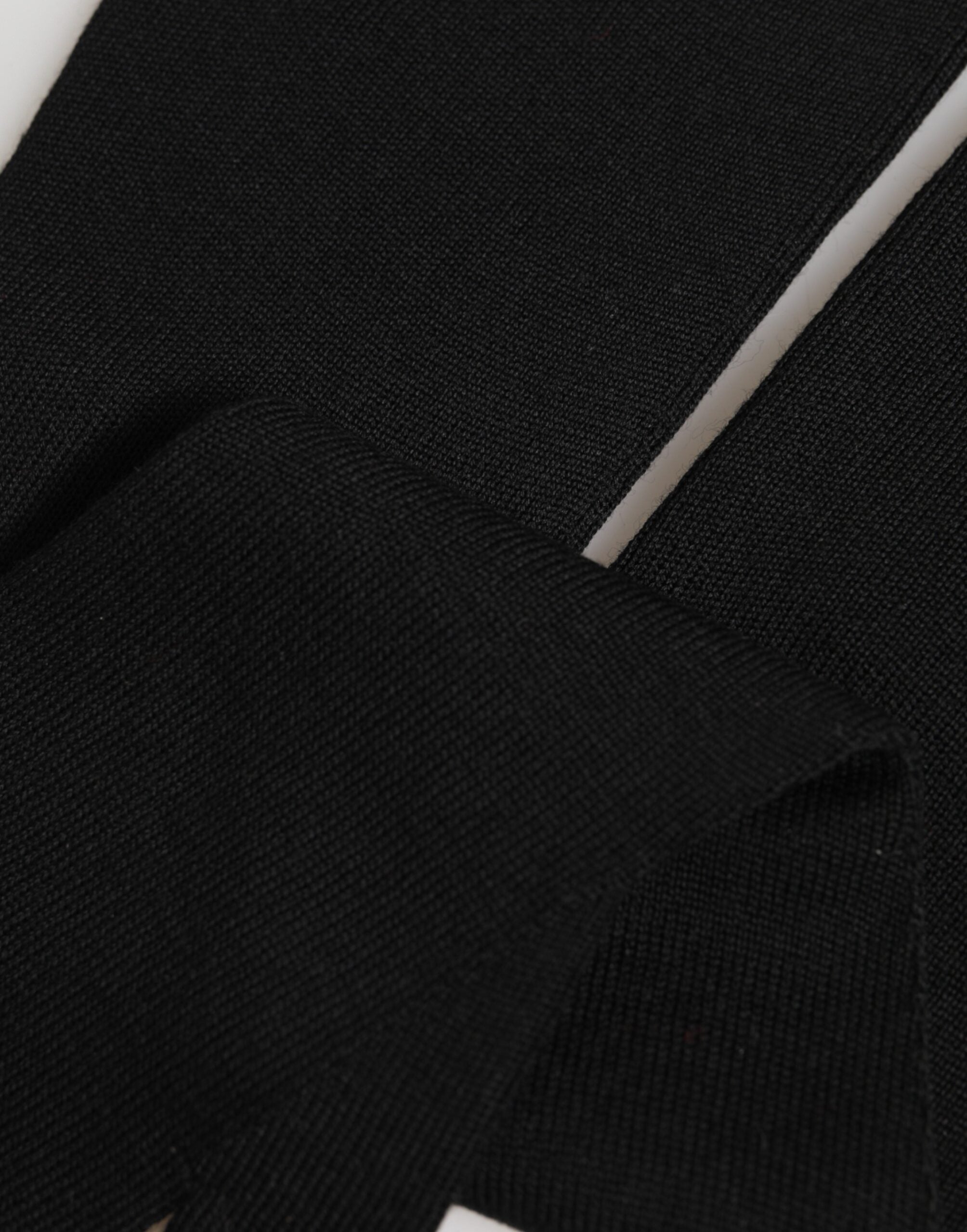Dolce & Gabbana Men's Black Fingerless Virgin Wool Gloves