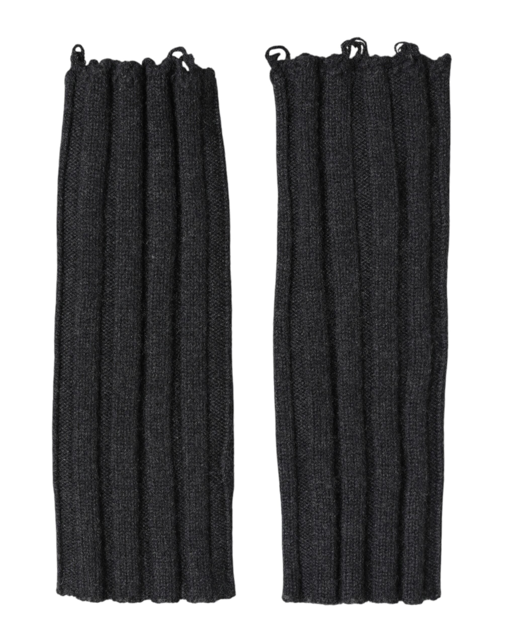 Dolce & Gabbana Black Pure Wool Fingerless Gloves
