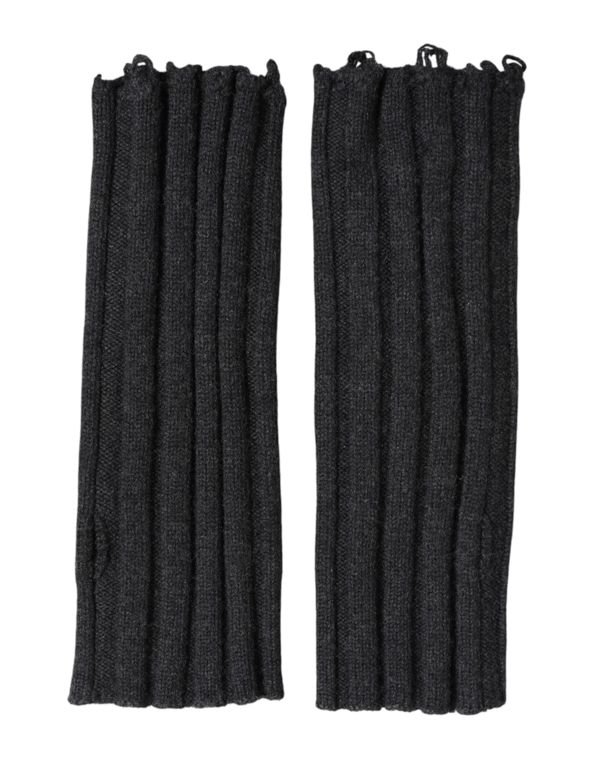 Dolce & Gabbana Black Pure Wool Fingerless Gloves