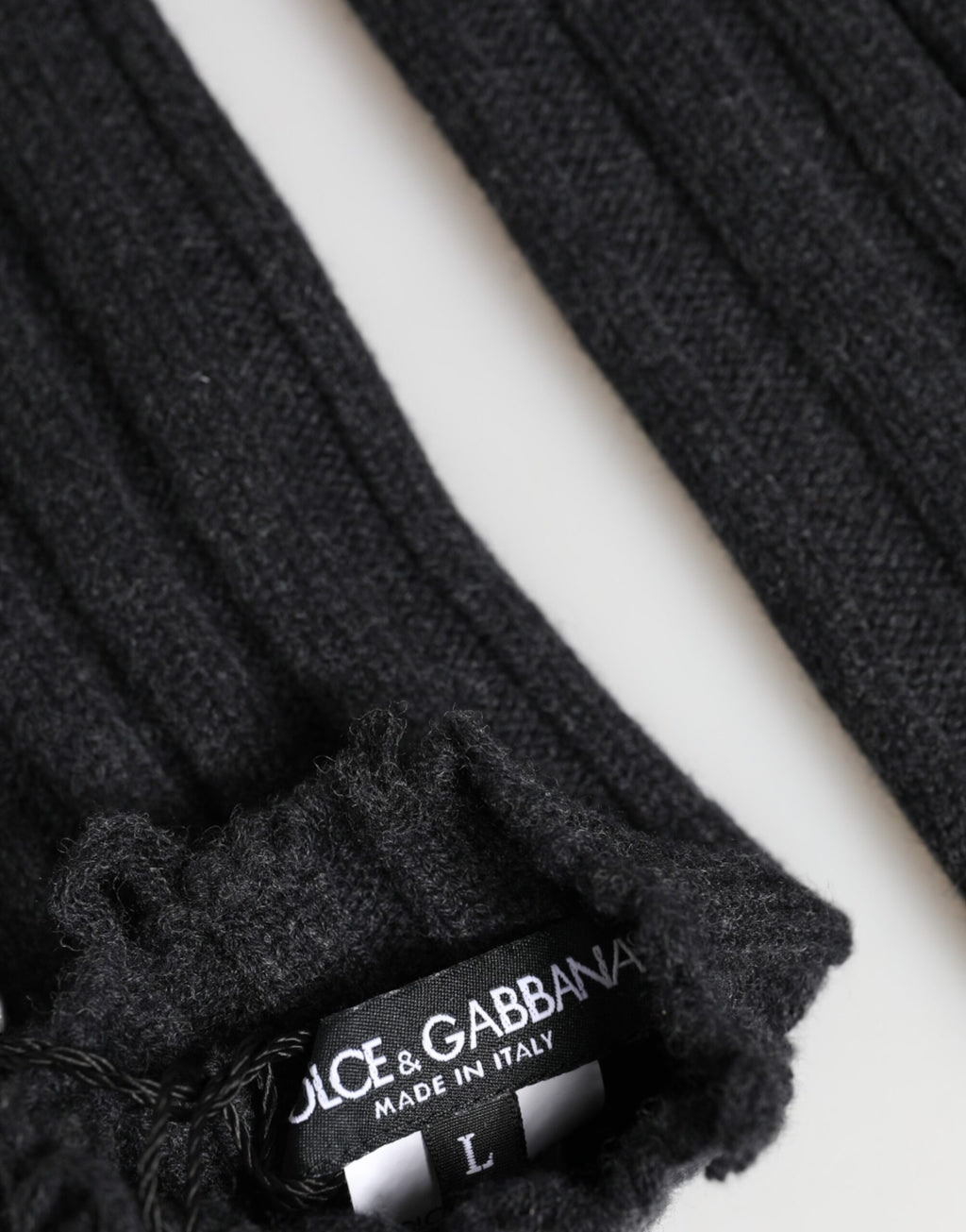 Dolce & Gabbana Black Pure Wool Fingerless Gloves