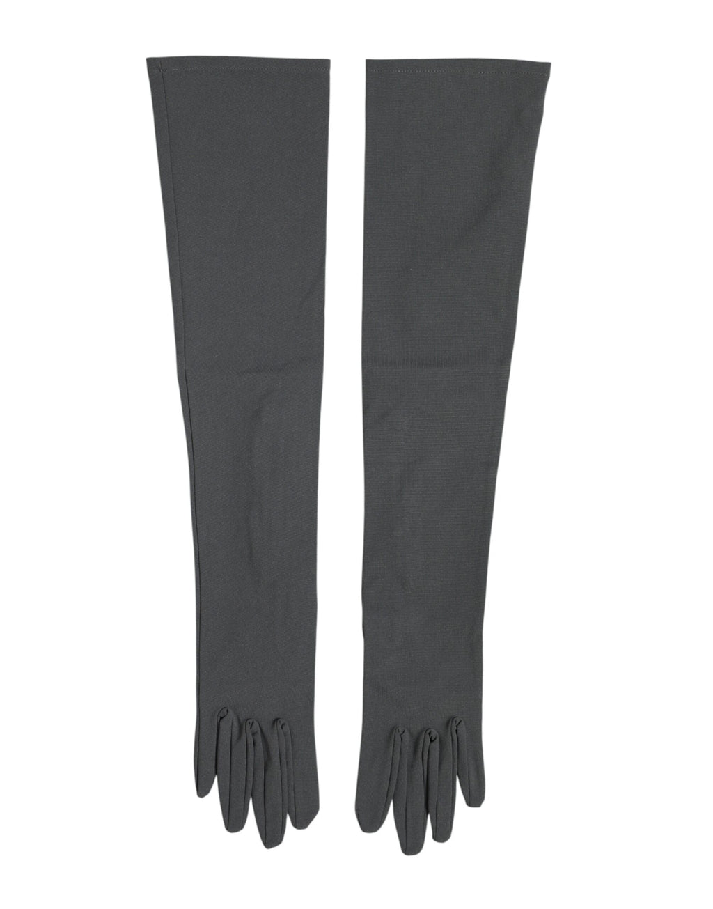 Dolce & Gabbana Dunkelgraue Herren-Viskose-Handschuhe bis zum Ellenbogen
