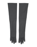 Dolce & Gabbana Dunkelgraue Herren-Viskose-Handschuhe bis zum Ellenbogen