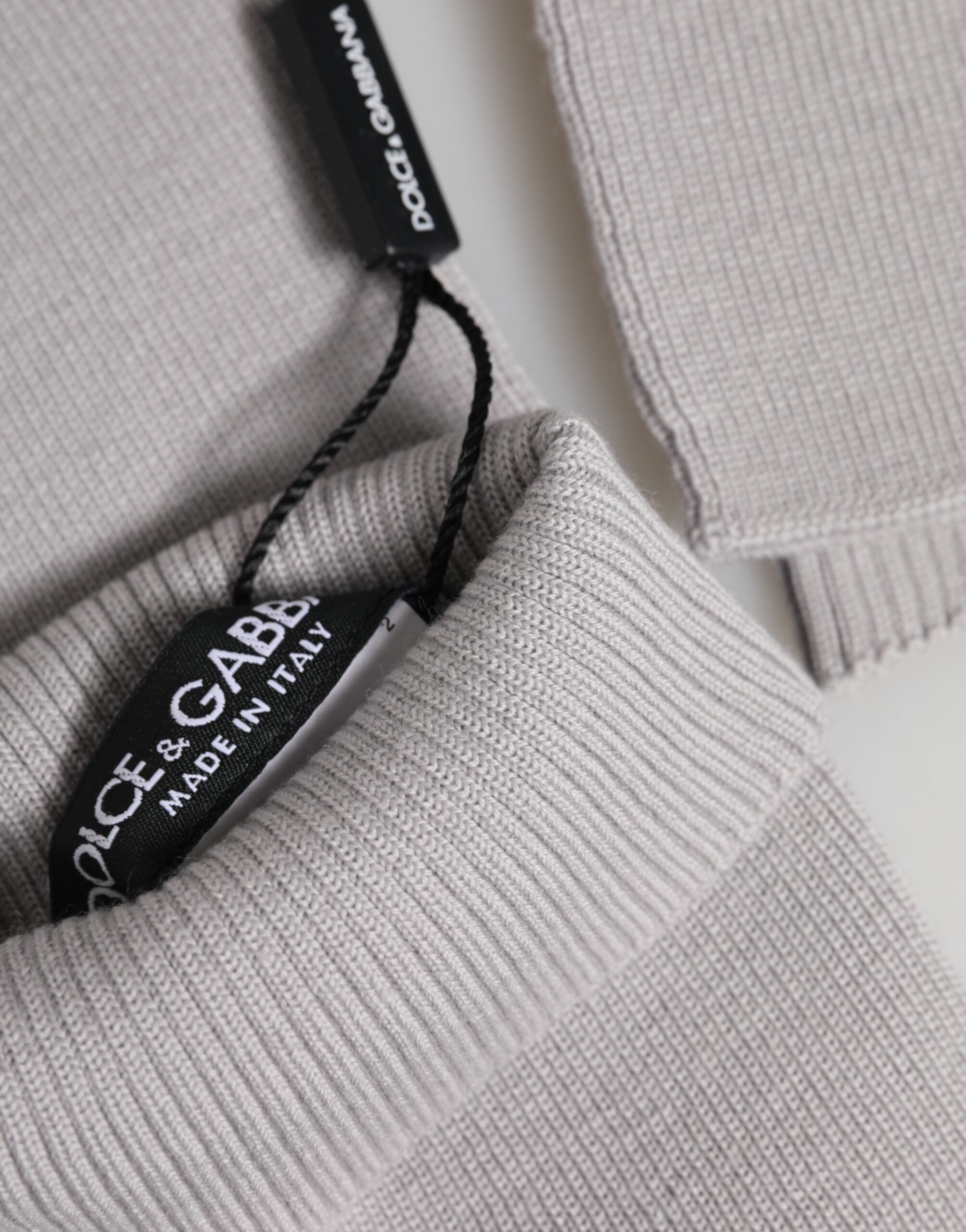 Dolce & Gabbana Men's Grey Fingerless Gloves Made of Pure Virgin Wool