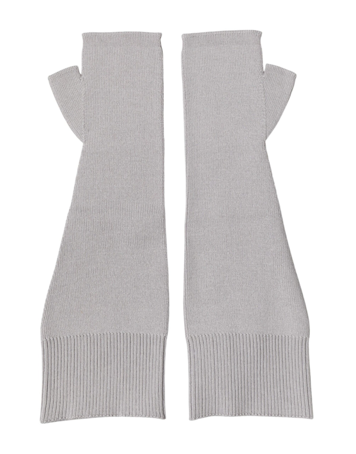 Dolce & Gabbana Graue Fingerlose Herrenhandschuhe aus reiner Schurwolle
