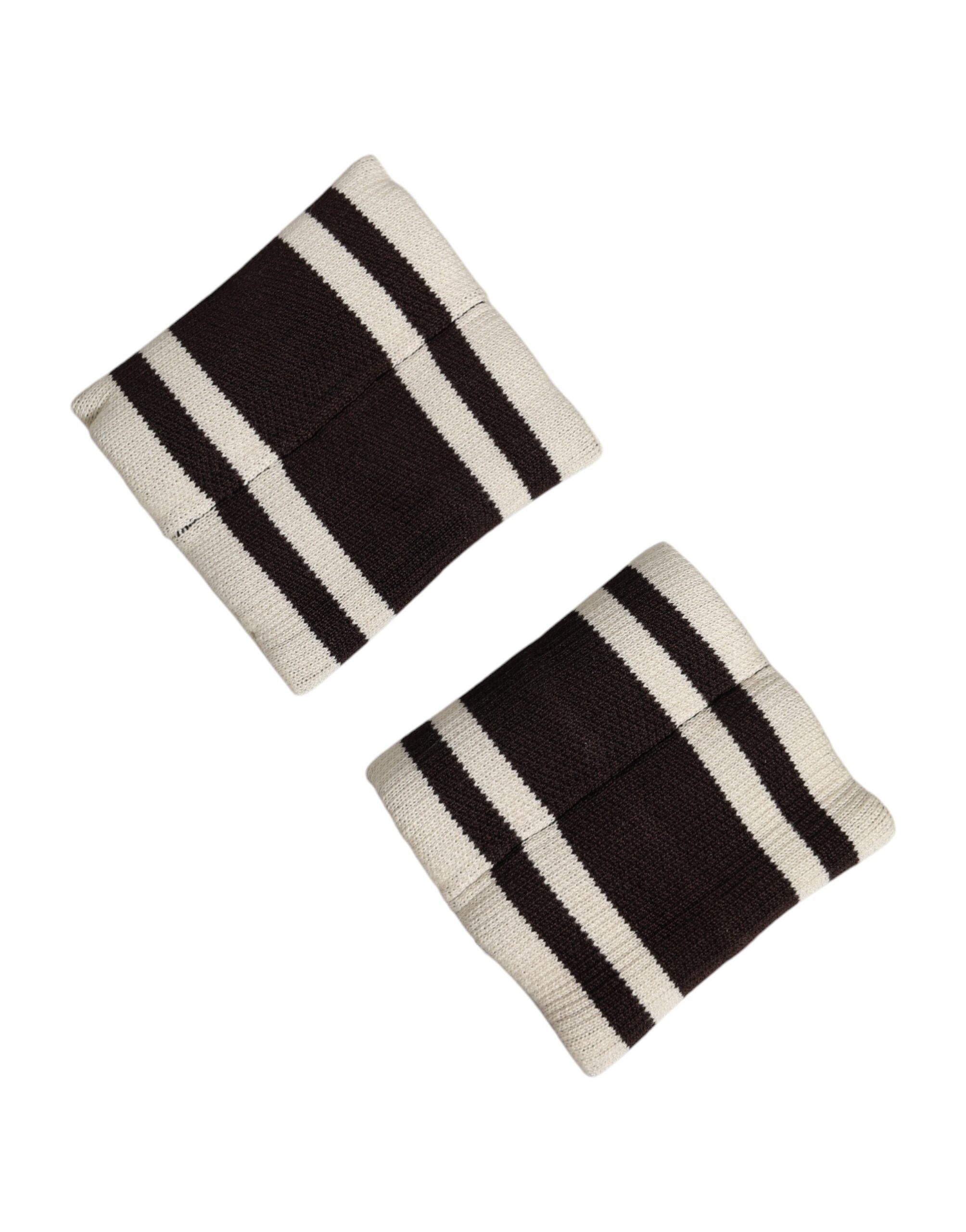 Dolce & Gabbana Schwarzes und weißes DG-Logo-Baumwoll-Armband, 1 Paar