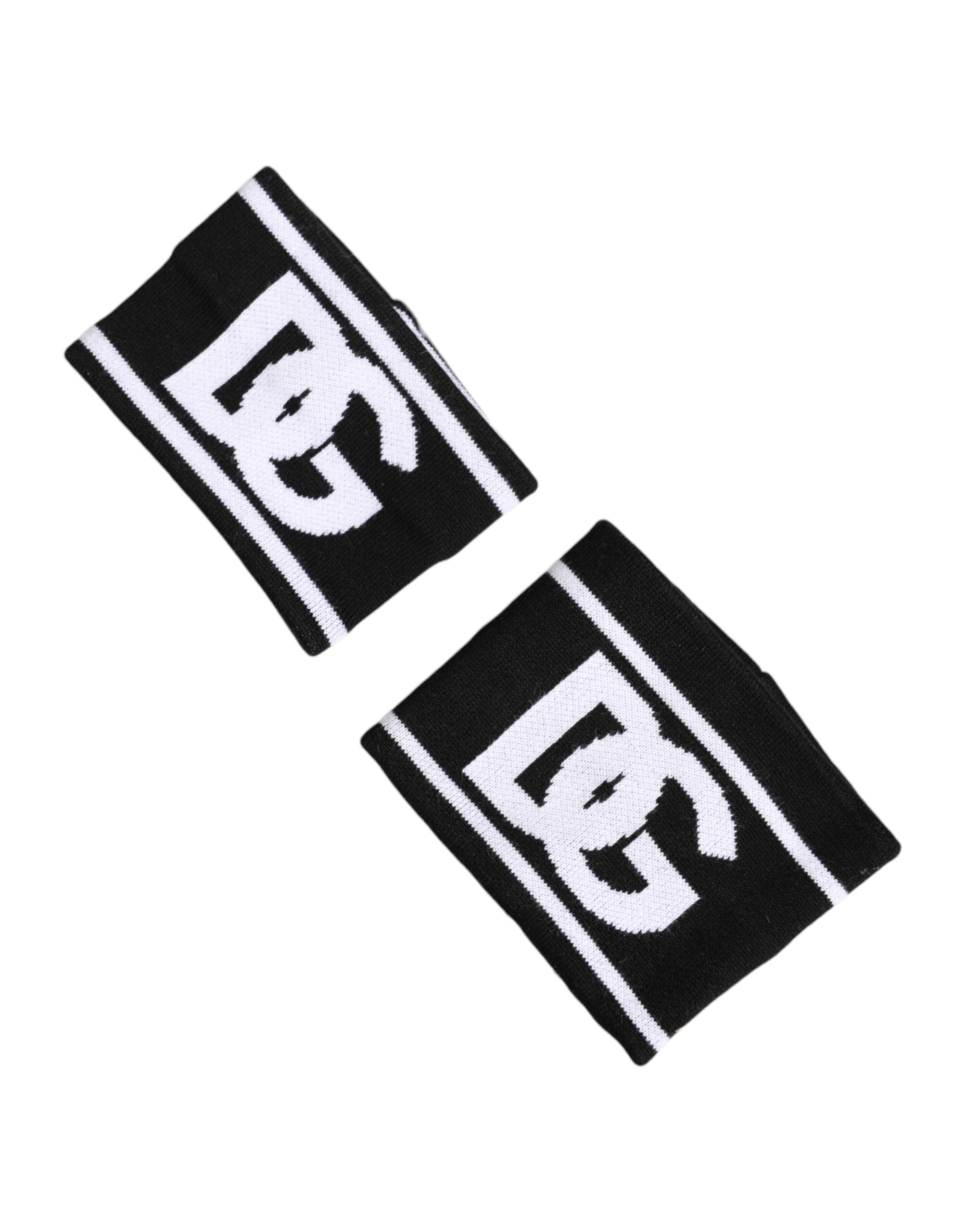 Dolce & Gabbana Black and White DG-Logo Cotton Bracelet, 1 Pair