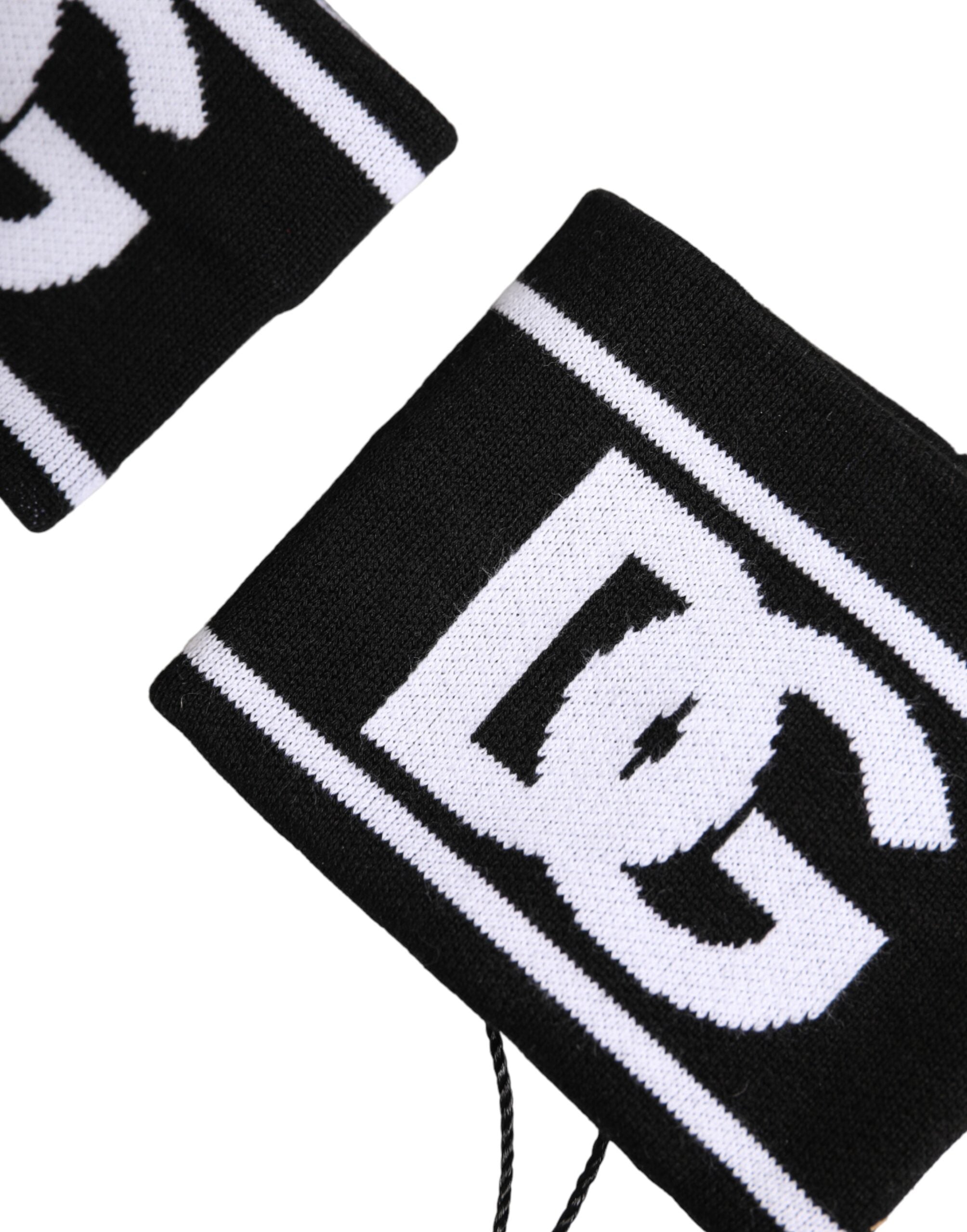 Dolce & Gabbana Black and White DG-Logo Cotton Bracelet, 1 Pair