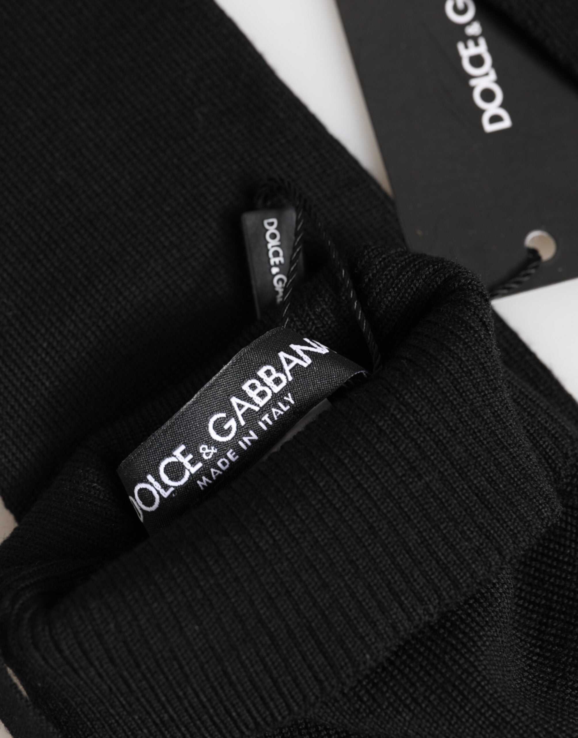 Dolce & Gabbana Men's Black Pure Wool Gloves