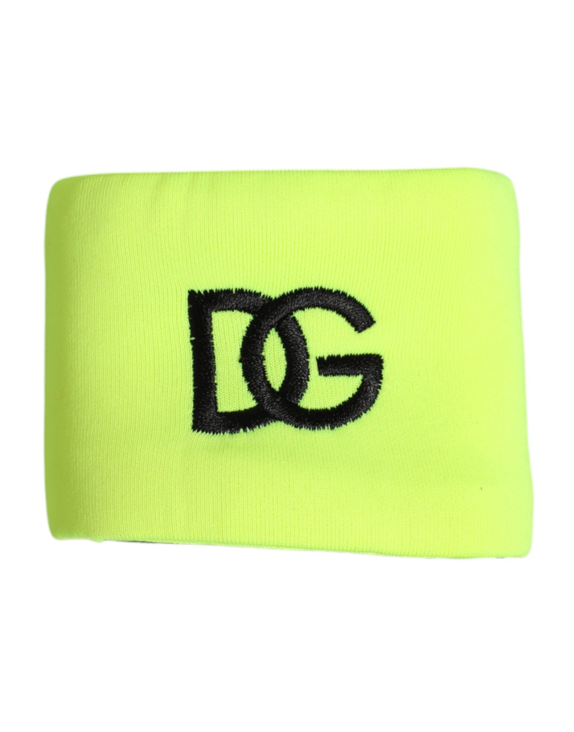 Dolce & Gabbana Men's Yellow-Green Silk Bracelet with DG Logo