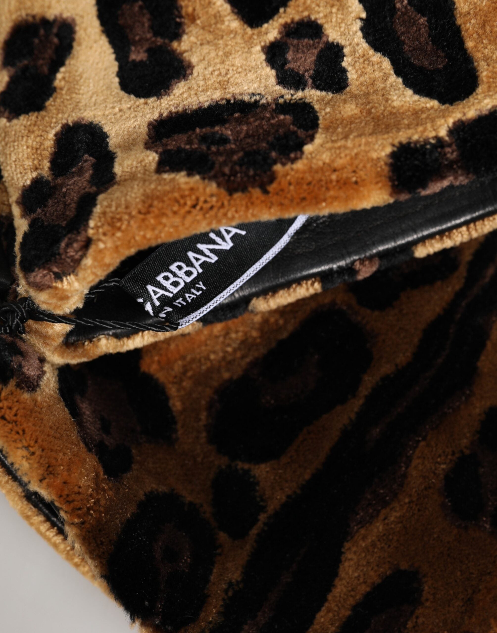 Dolce & Gabbana Brown and Black Leopard Leather Elbow Gloves