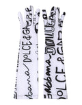 Dolce & Gabbana Black and White DG Logo Elbow-Length Gloves