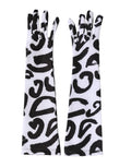 Dolce & Gabbana Black and White DG Logo Elbow-Length Gloves
