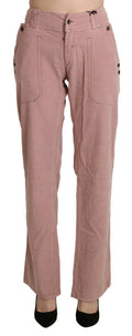Ermanno Scervino Cotton Pink High-Waisted Trousers