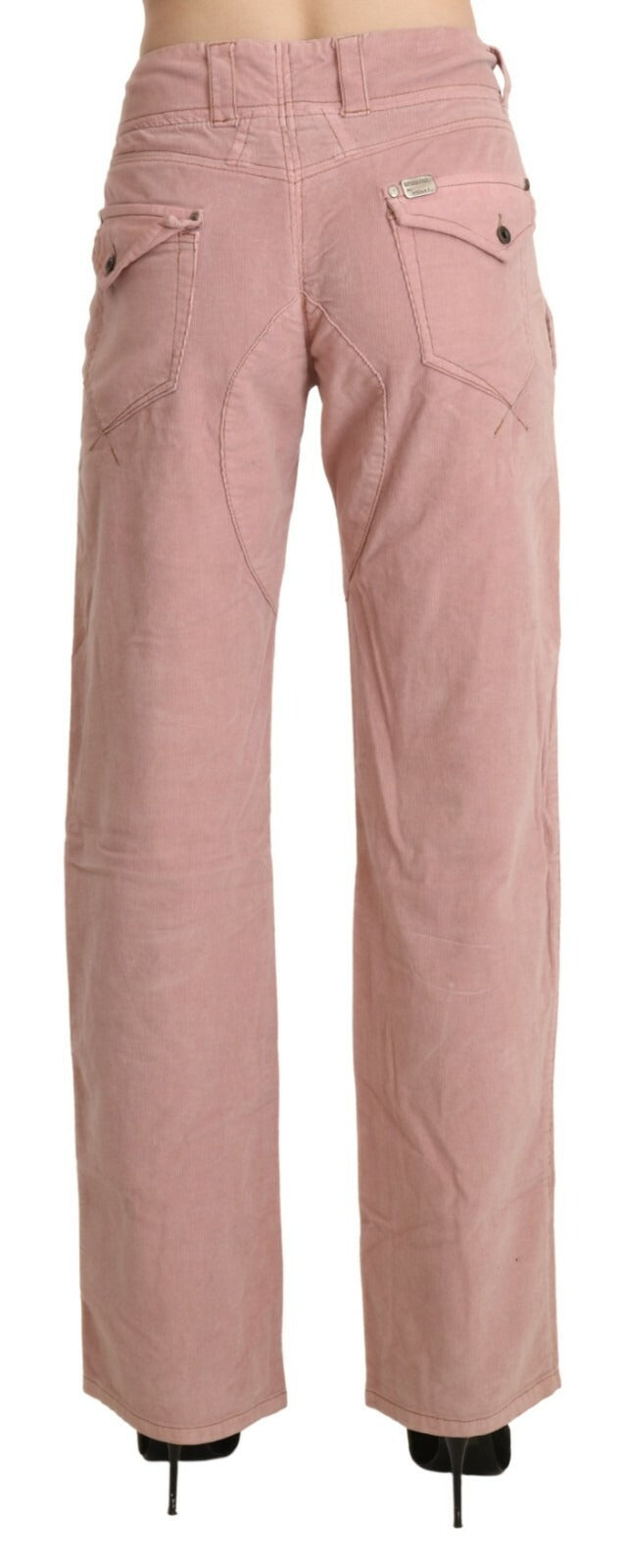 Ermanno Scervino Cotton Pink High-Waisted Trousers