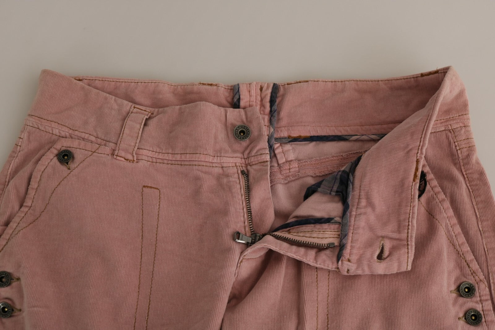 Ermanno Scervino Cotton Pink High-Waisted Trousers