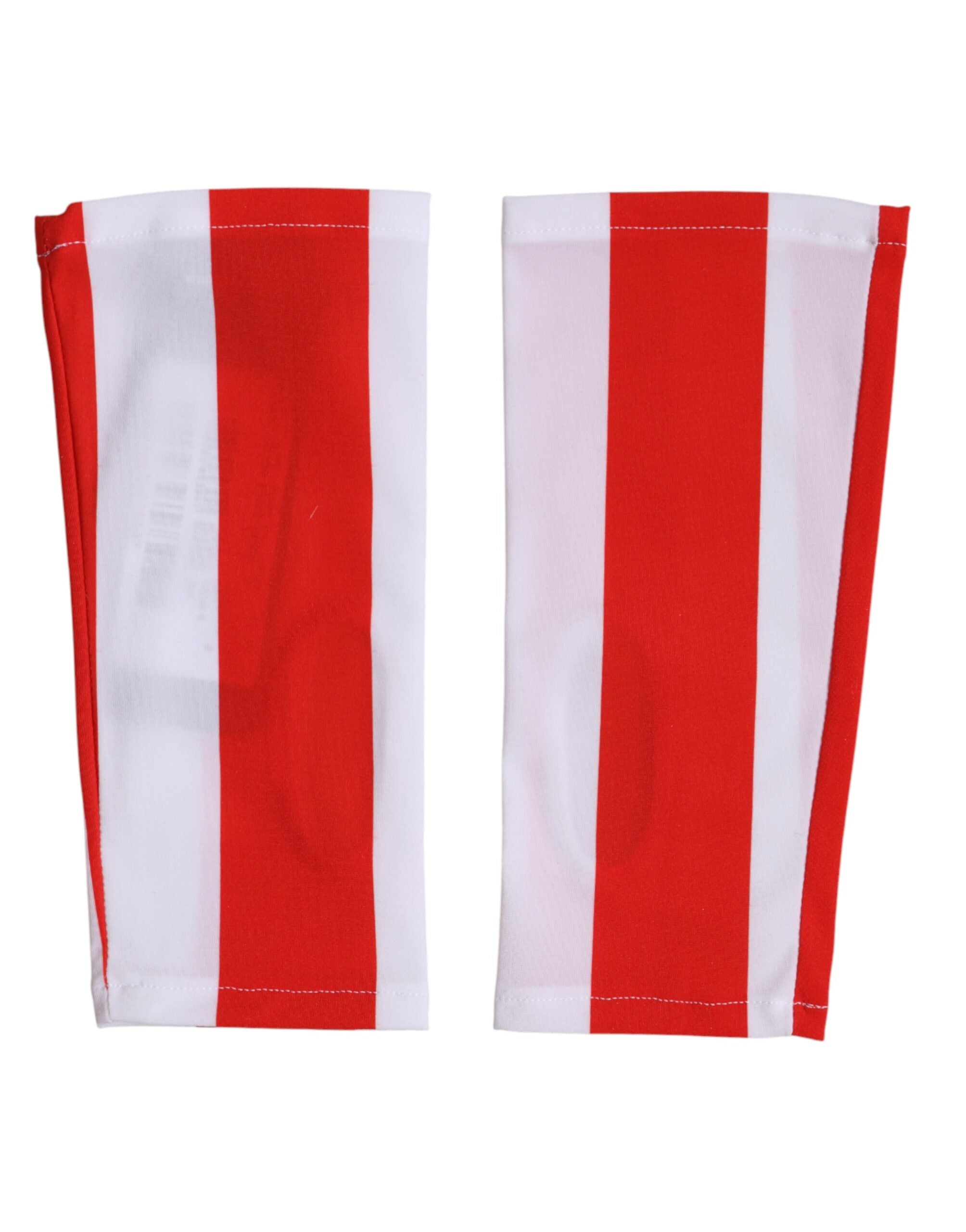 Dolce & Gabbana Rote und Weiße Fingerlose Handschuhe aus Nylon