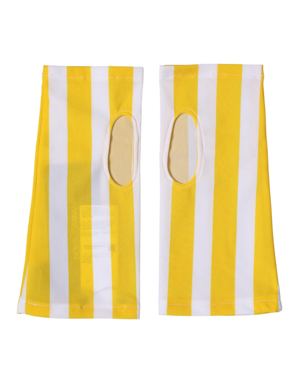 Dolce & Gabbana Yellow and White Nylon Full-Finger Gloves, Wrist Length