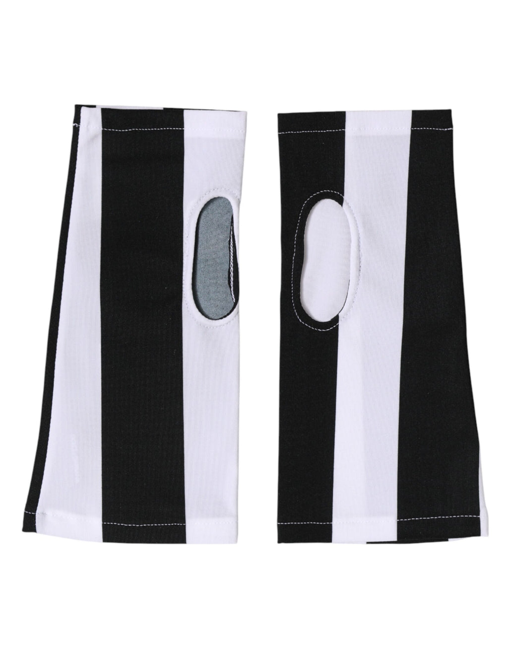 Dolce & Gabbana Black and White Nylon Fingerless Gloves