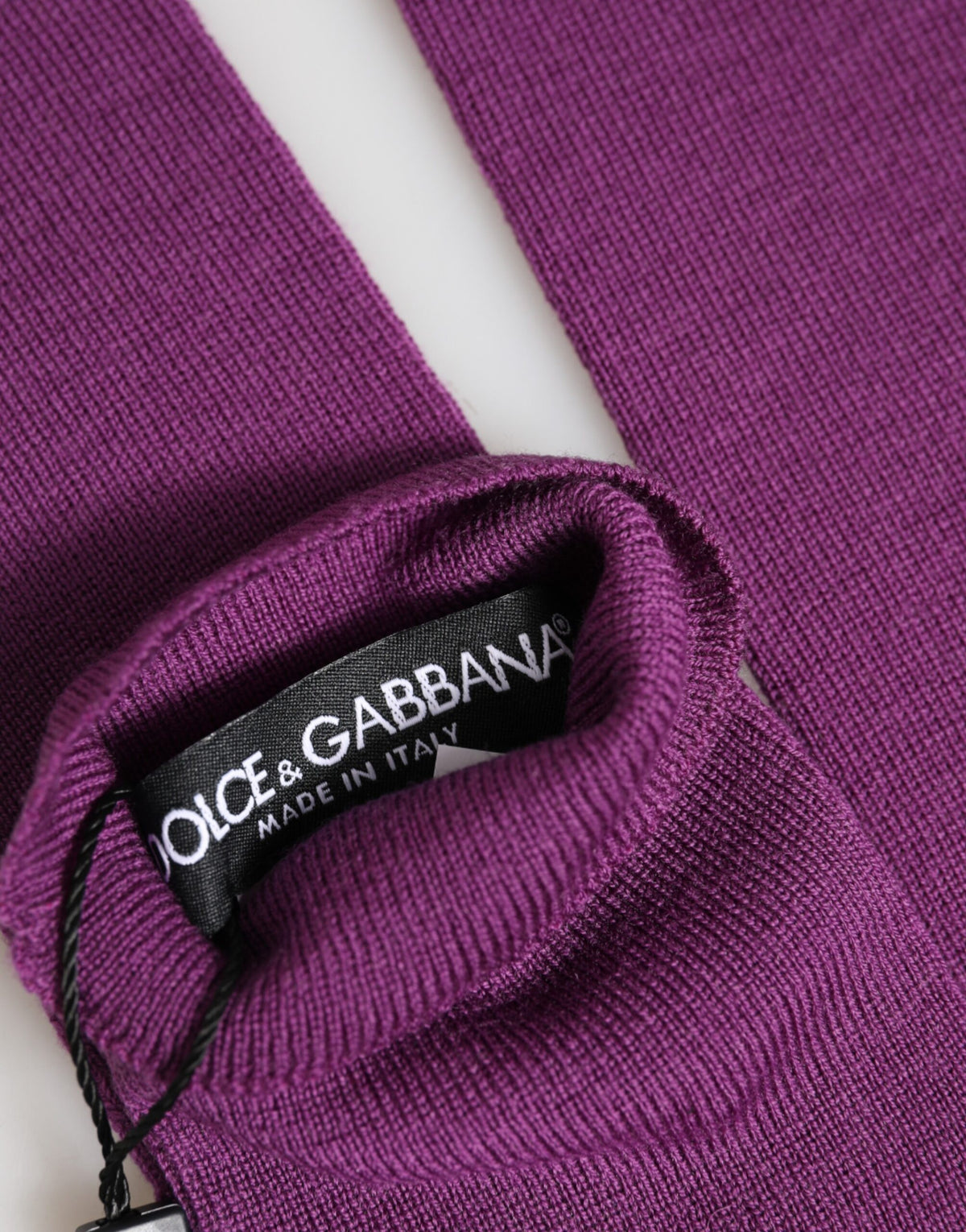 Dolce & Gabbana Lila Fingerlose Ellenbogenlange Damenhandschuhe, Einheitsgröße