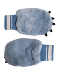 Dolce & Gabbana Blaue Acryl-Strickhandschuhe mit Fellbesatz