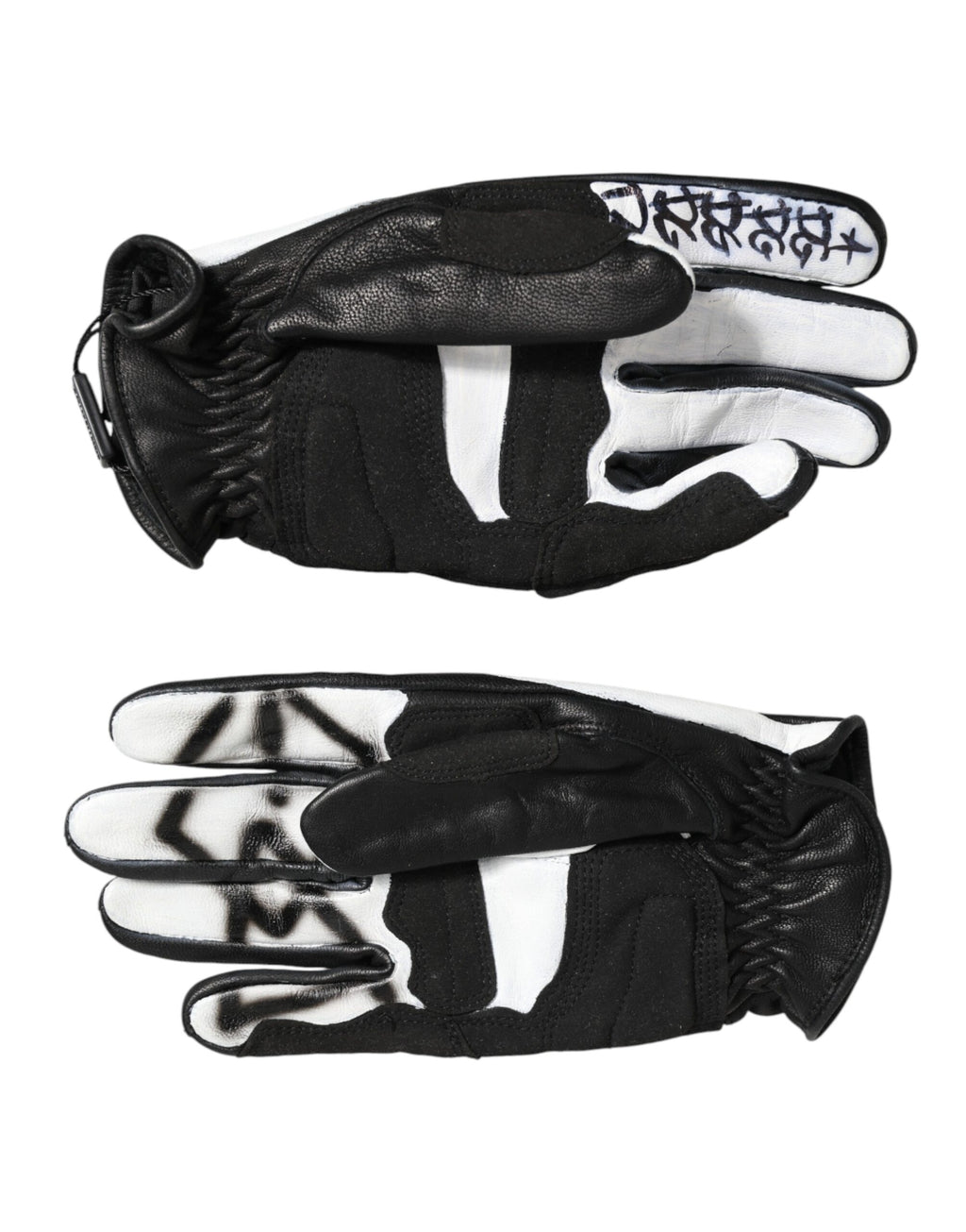 Dolce & Gabbana Handschuhe Schwarz Weiß Kristall Handgelenk Länge Fäustlinge