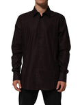 Dolce & Gabbana Brown Cotton Long-Sleeved Shirt MARTINI