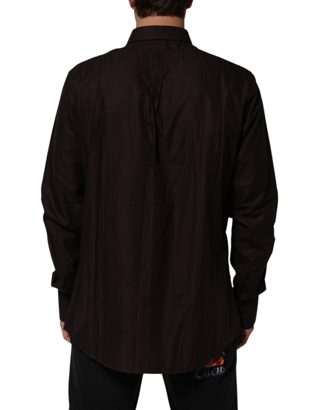 Dolce & Gabbana Brown Cotton Long-Sleeved Shirt MARTINI