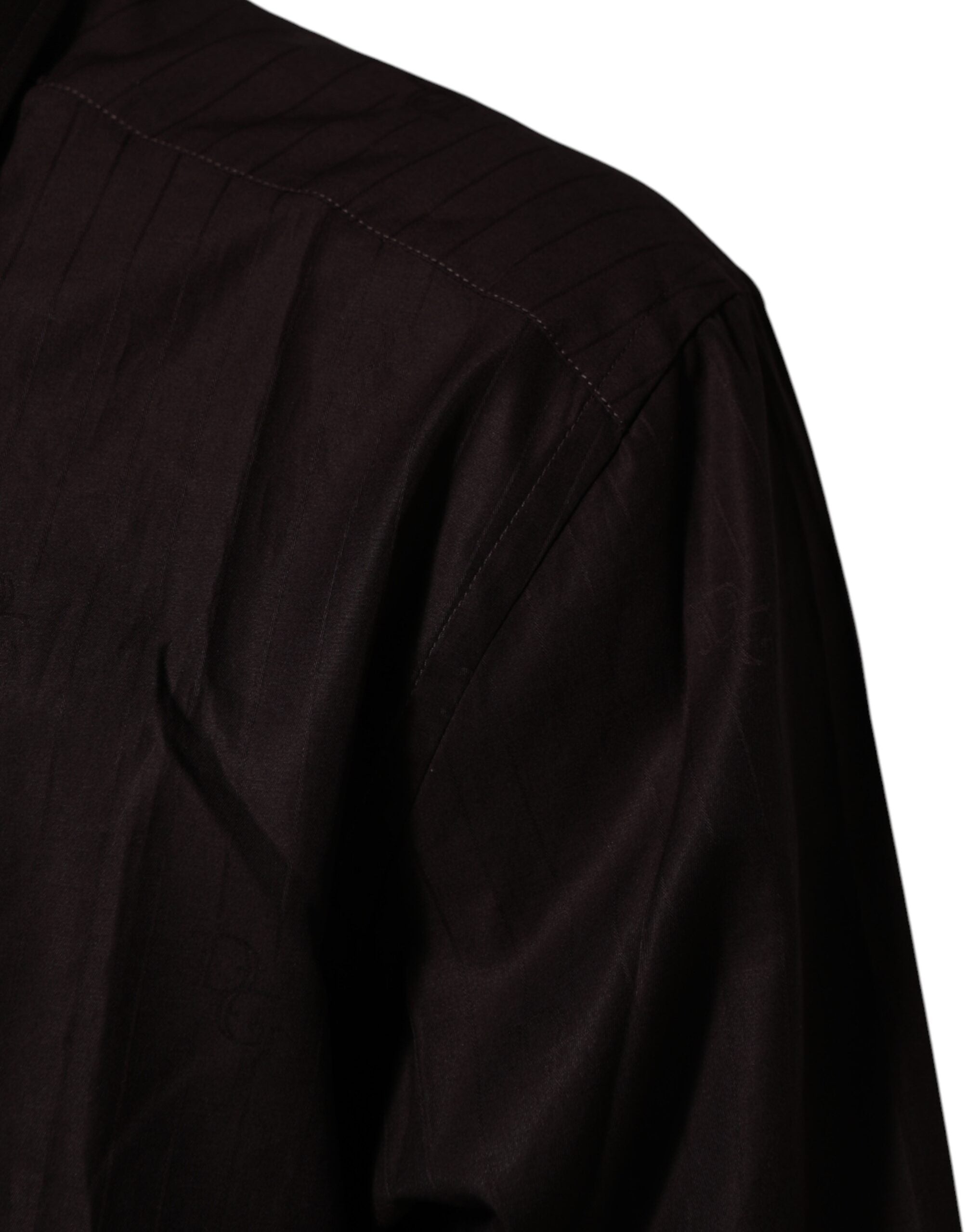 Dolce & Gabbana Brown Cotton Long-Sleeved Shirt MARTINI