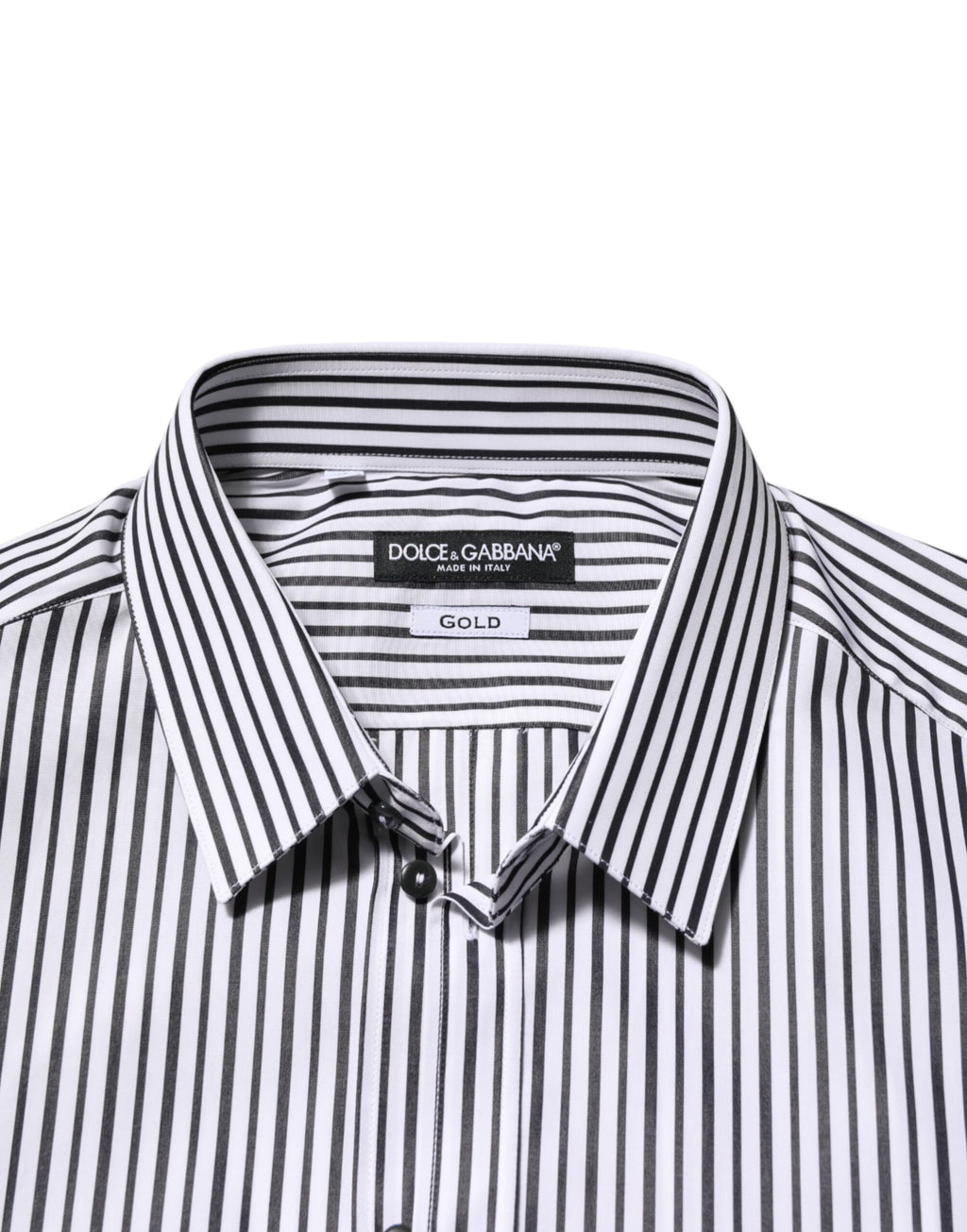 Dolce & Gabbana Herrenhemd mit Streifen in Schwarz-Weiß GOLD
