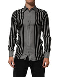 Dolce & Gabbana Men's MARTINI Black and White Striped Shirt