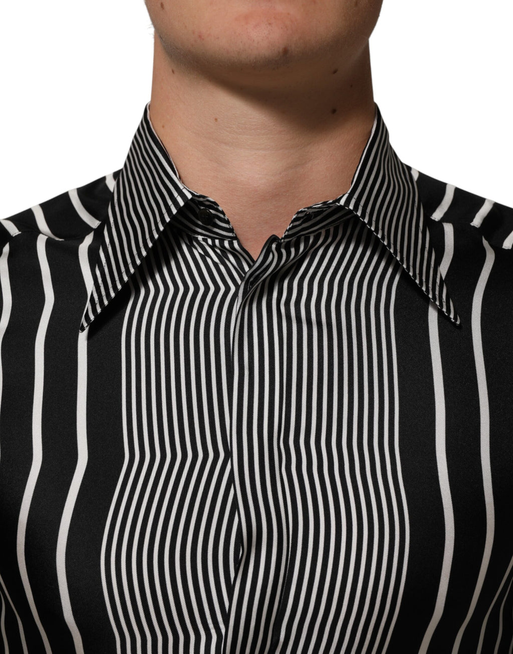 Dolce & Gabbana Men's MARTINI Black and White Striped Shirt