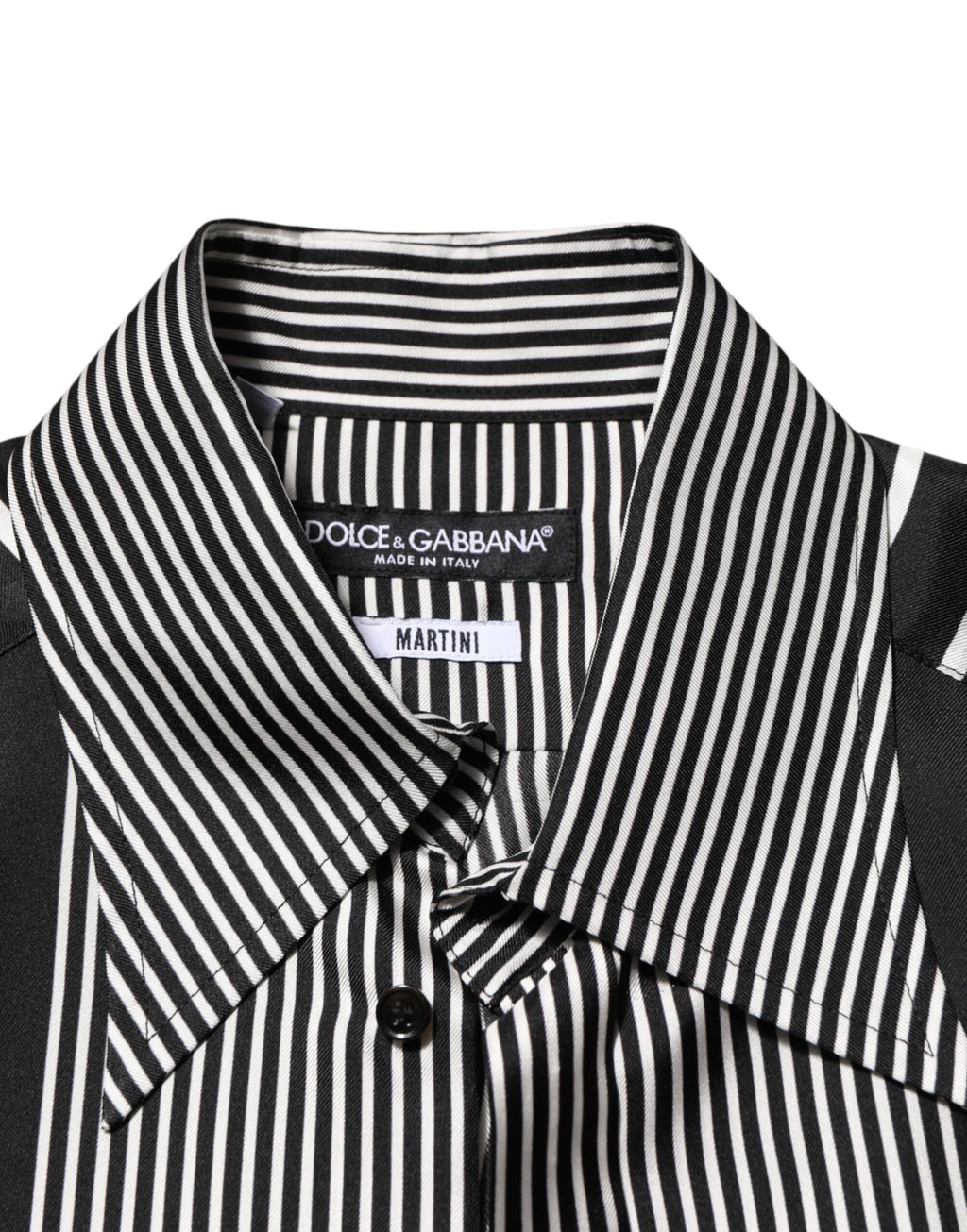 Dolce & Gabbana Men's MARTINI Black and White Striped Shirt