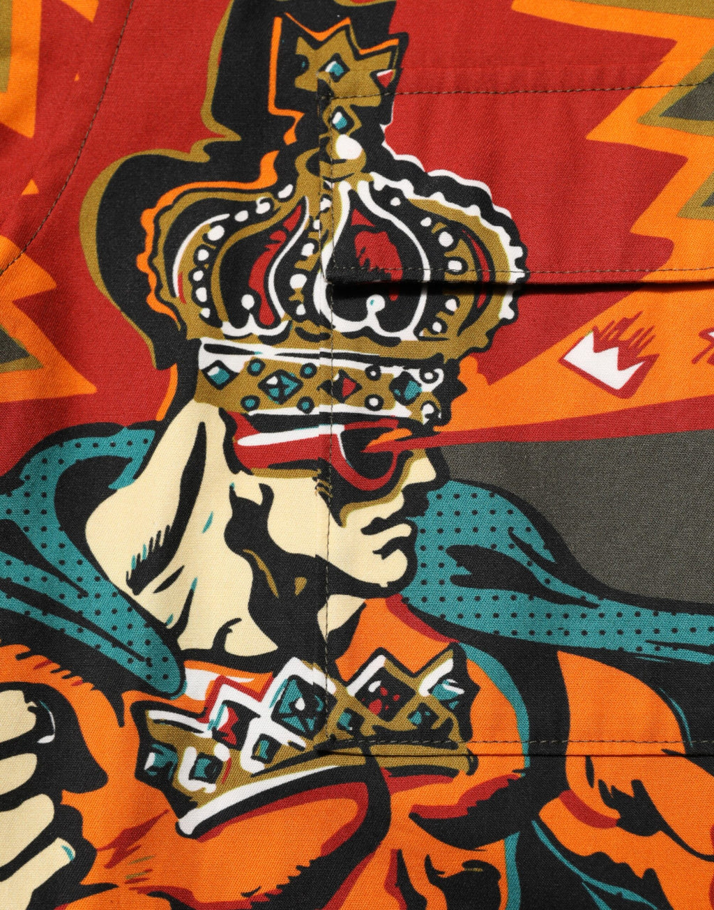 Dolce & Gabbana superhero-print shirt with button placket in brown