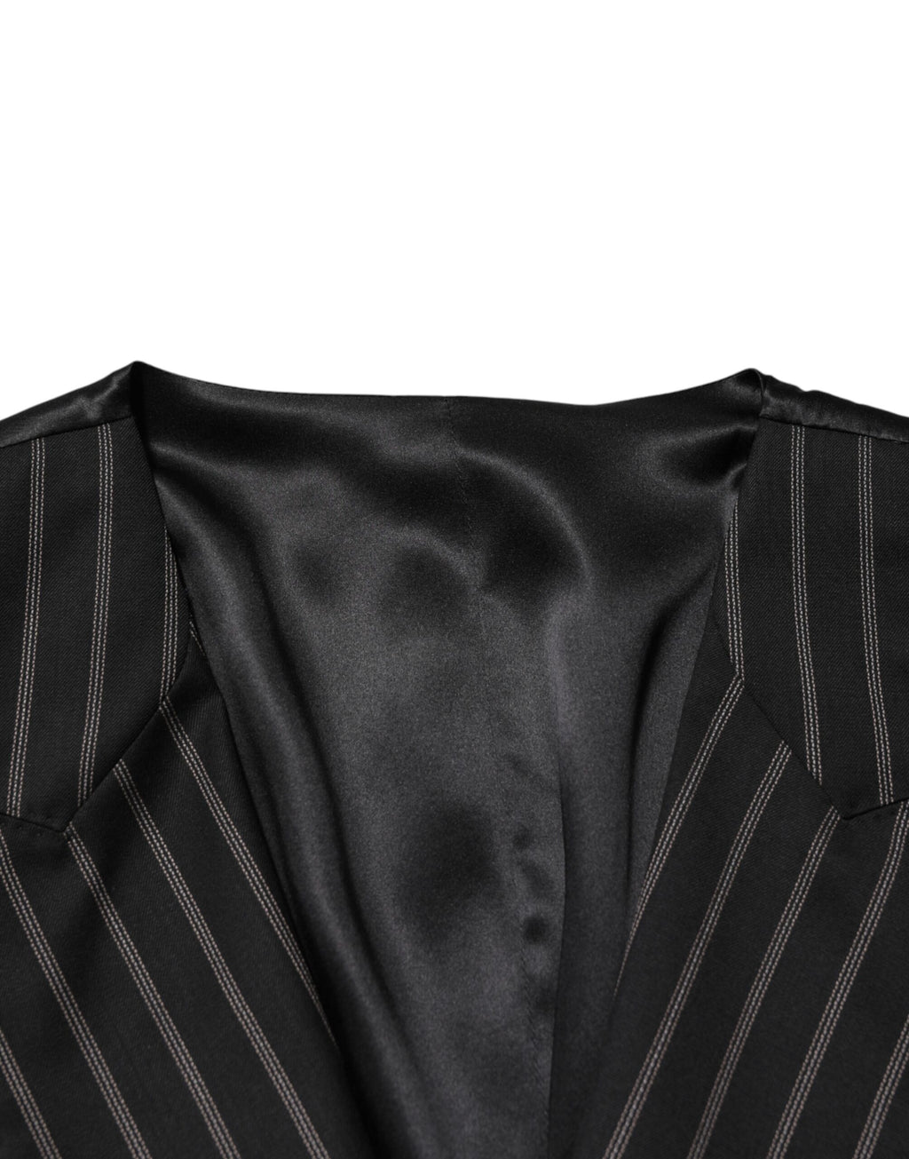 Dolce & Gabbana Schwarze Streifen Wollweste für Herren