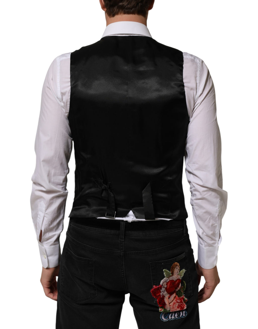 Dolce & Gabbana Schwarze Polyester-Weste, formell