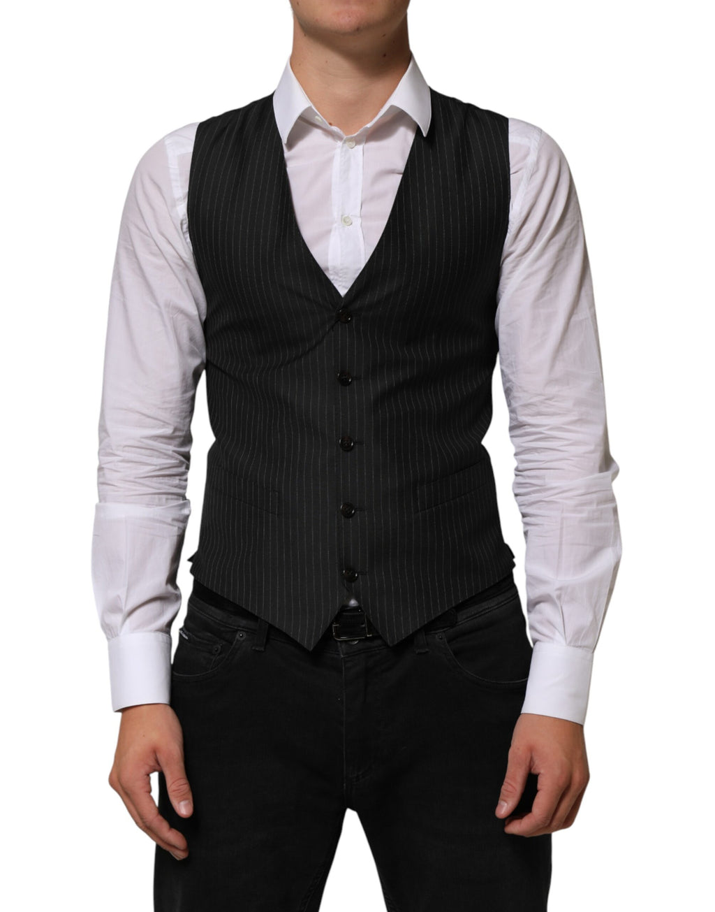 Dolce & Gabbana Men's Black Formal Wool Waistcoat